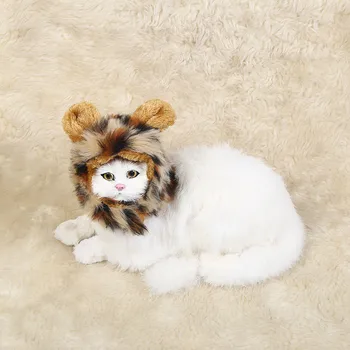 

Lovely Pet Costume Accessary Winter Warm Cat's Headgear Leopards Wig Cat Dog Halloween Christmas Party Dress Up