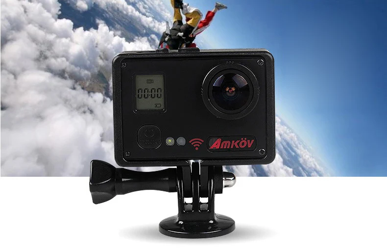 Amkov AMK7000S 4K Ultra HD 2 inches TFT WiFi Action Camera DV with Sunplus 6350M SPCA6350 OV4689 Image Sensor 170 Degree View Angle Remote Control Watch