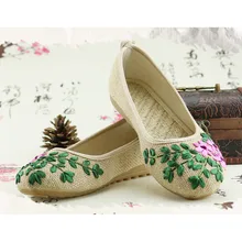 2016 Chinese style handmade linen embroidered shoes retro small fresh literary antiquity women shoes a132
