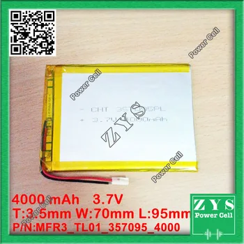 

1 pcs. li-ion battery 3.7v 4000mAh rechargeable battery 3.7 v 4000 mah size: 3.5x70x95mm