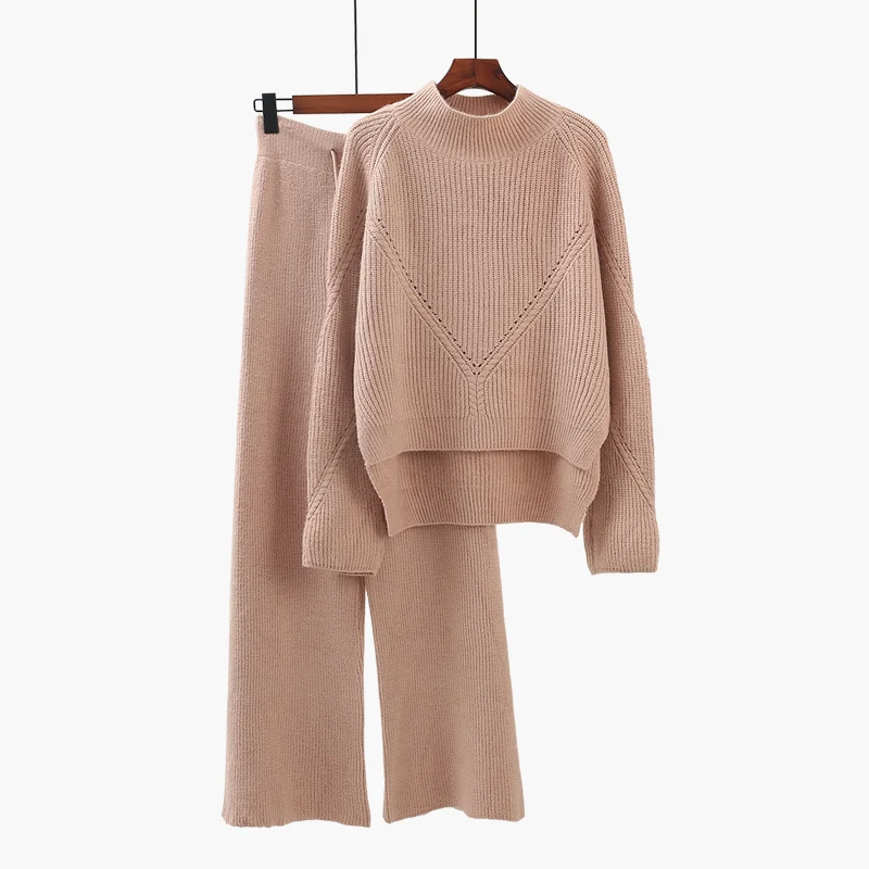 

sweater suit, female 2018 autumn dress new Korean version, loose and thickened fashion temperament, two sets ofs.