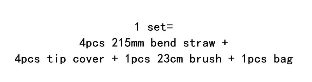 6*215 мм соломинки Портативный нержавеющей стали соломинки набор силиконовый наконечник крышка+ питьевой соломинки+ дорожная сумка для хранения - Цвет: all bend style