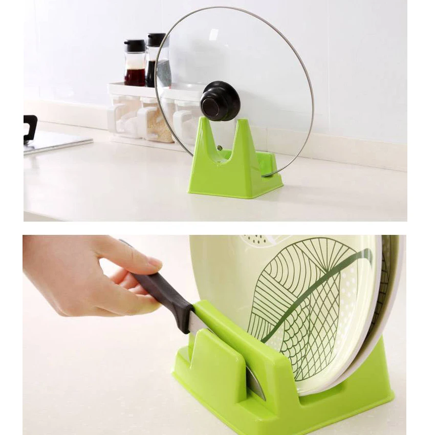 Random color Spoon Rack Rest Pot Pan Lid Rack Stand Holder Kitchen