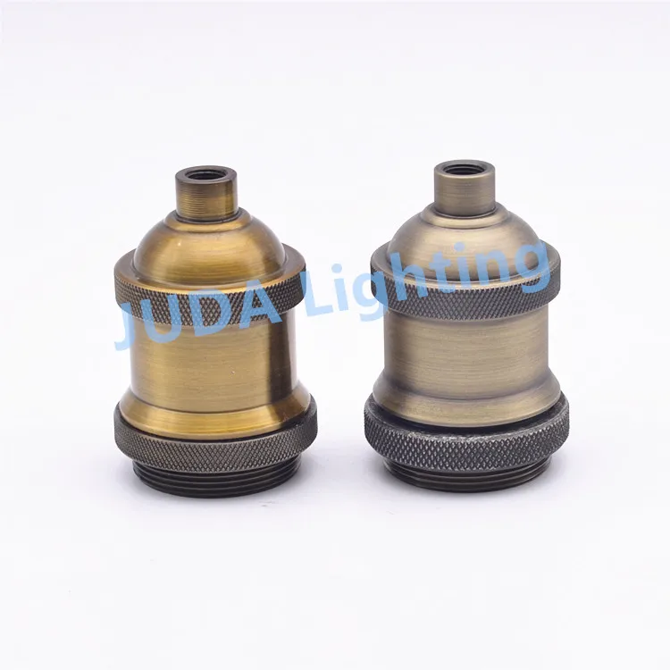 Античная Винтаж Ретро покрытием e26 e27 разъем лампы чашки База держатель для светодио дный люстры led подвесные светильники бронзовый цвет