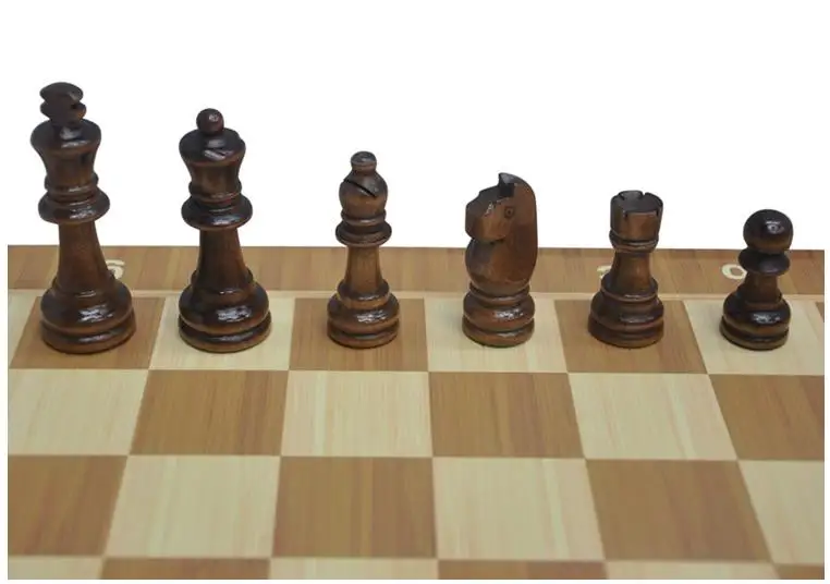 Portable Magnetic wood folding board solid chessman inlining packaging wooden chess