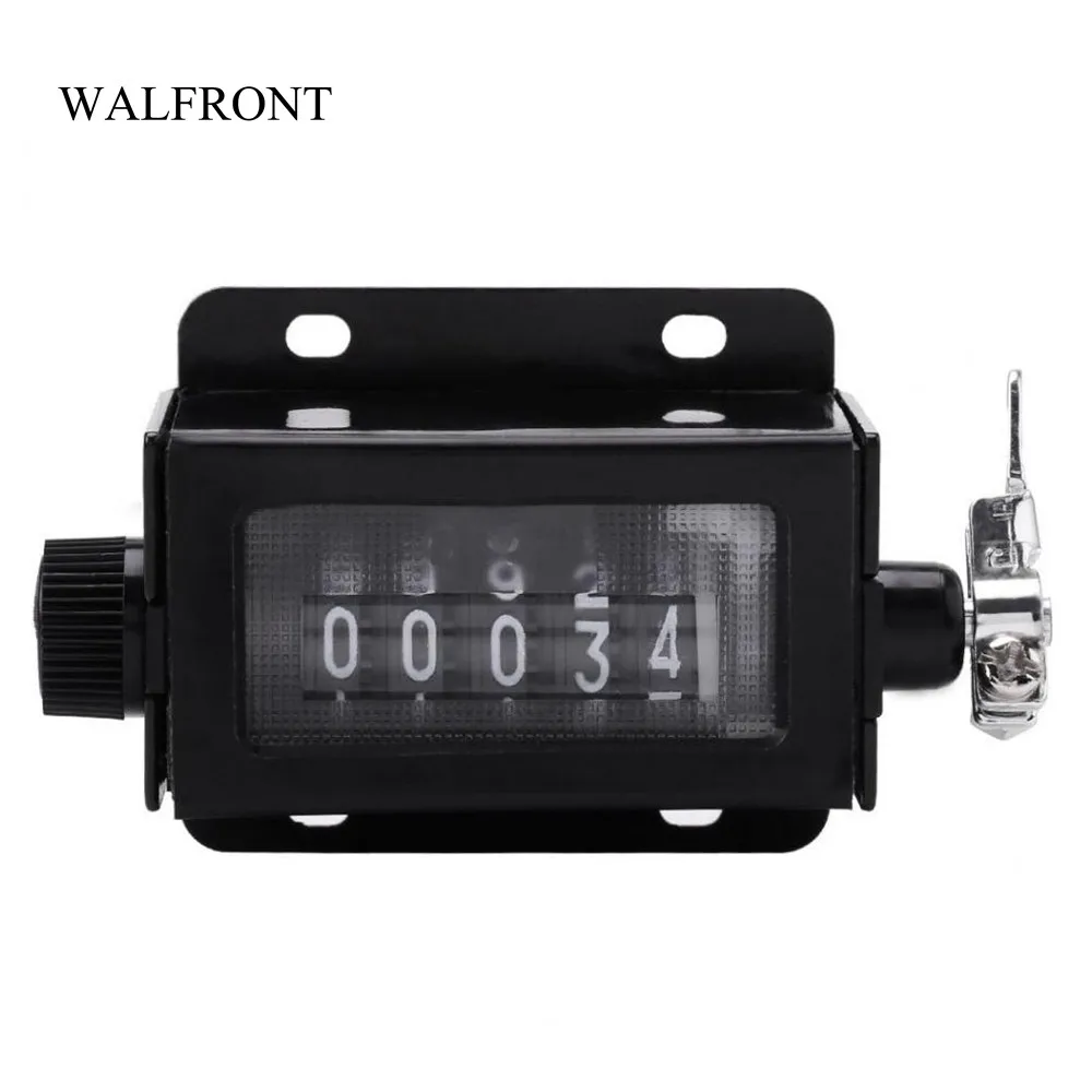 

WALFRONT Portable Mechanical Counter 5 Digital Resettable Counter Rotary Knob Pull Count Meter for Painting Machinery Industry
