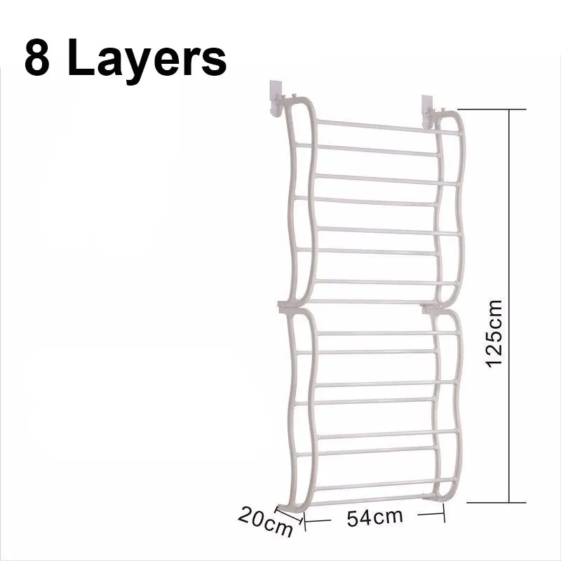 4/8/12 слоев двери подвешивание обуви шкаф Простая подставка для обуви многослойные кварталов в сборе Вешалка для обуви стеллаж для хранения белый/черный S5XJ016