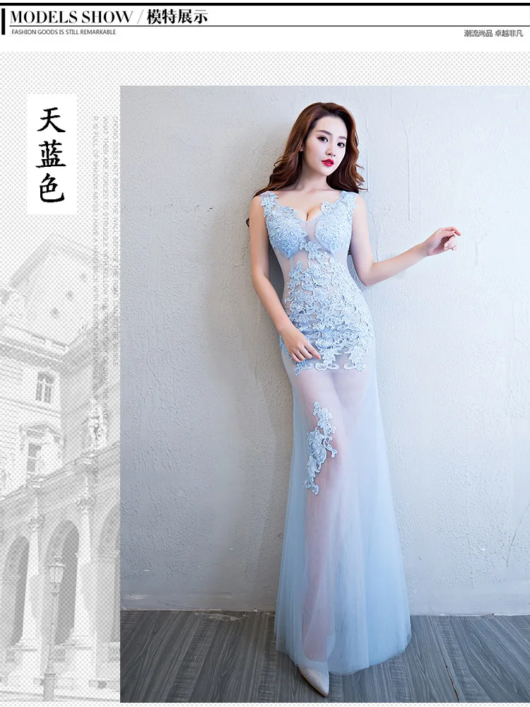 Китайский ночной клуб сексуальные восточные вечерние Женское платье-Ципао Прозрачное платье Qipao элегантные праздничные платья