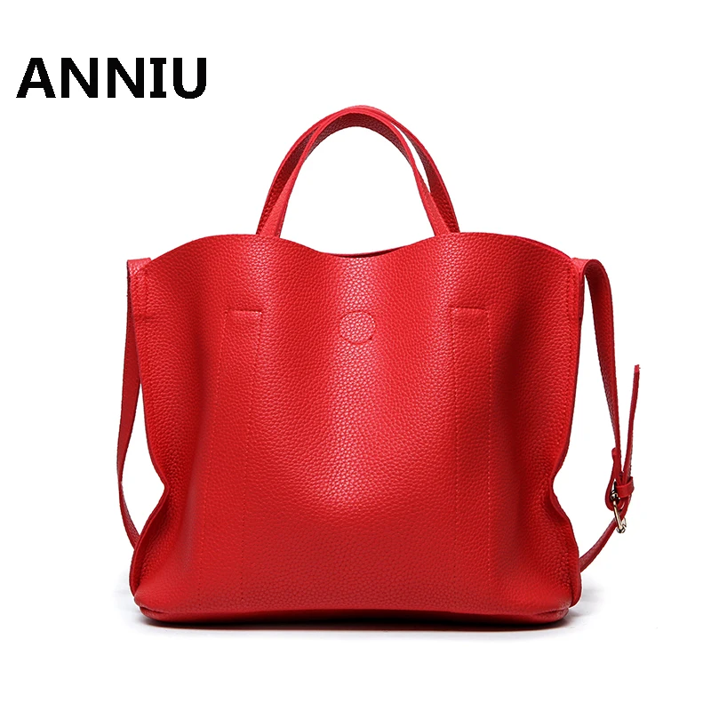 

ANNIU Brand Europe Style Fashion Women Hand Bags 2017 High Quality Soft PU Leather Designer Lady Shoulder Bags Casual Totes