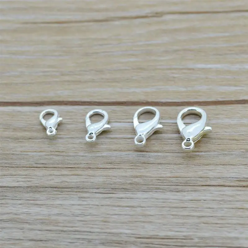 

Wholesale 100pcs/Lot Silver Plate Color Lobster Clasp Hooks DIY Jewelry Findings Making 10/12/14/16MM Fits Necklace Bracelet