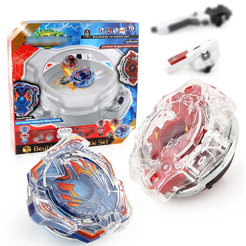 

New Beyblade Set Metal Fusion 4D 2 Gyros+2 Launchers+2 Handles+1 Plastic Arena Bayblade Spinning Top Blades Toys For Children #E