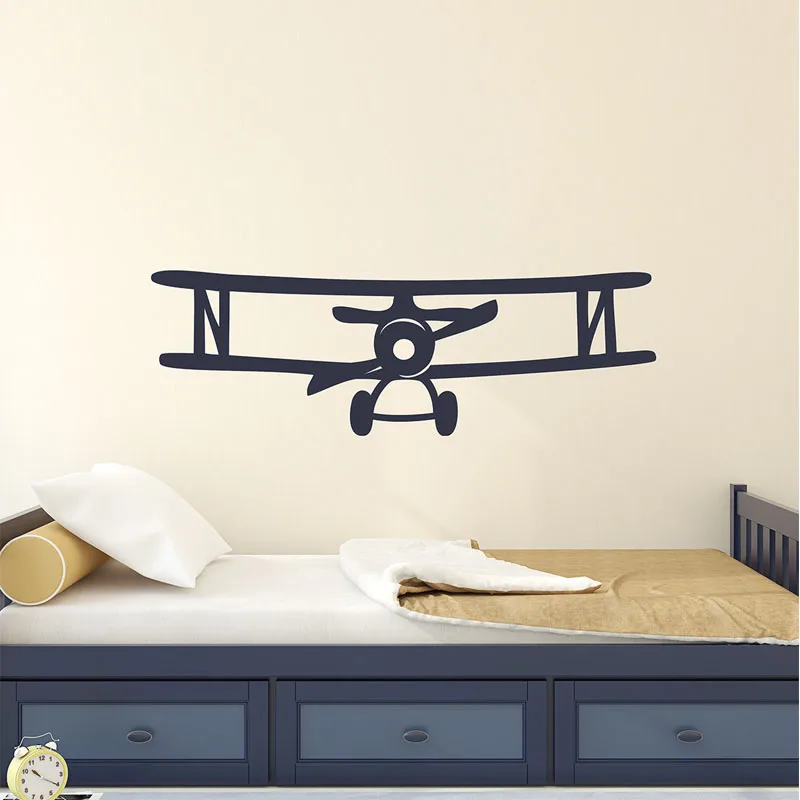 Airplane Explorer Removable Wall Stickers for Nursery Kids Room Boys Vinyl Decals Boys Bedroom