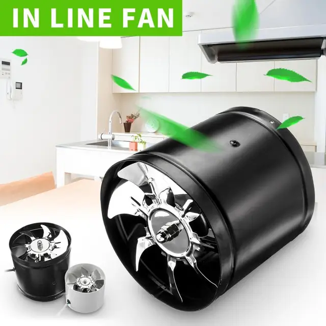4”/ 6”  In Line Fans Hydroponic House Room Window Air Vent Clean Cooling Toilet Bathrom Kitchen Ventilator Exhaust Fan