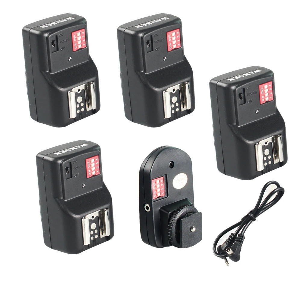 Remoto sem Fio Receptores para Canon Gatilho com 4 Wansen Velocidadelite Flash Nikon Pentax Olympus Dslr Lanterna Sincronizador - Image 3
