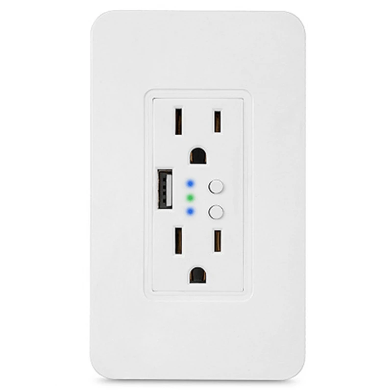 

Smart WiFi Wall Outlets ,Works with Alexa Google Assistant IFTTT, No Hub Required,Standard Wall-in Outlet Shared With 5V/2.4A