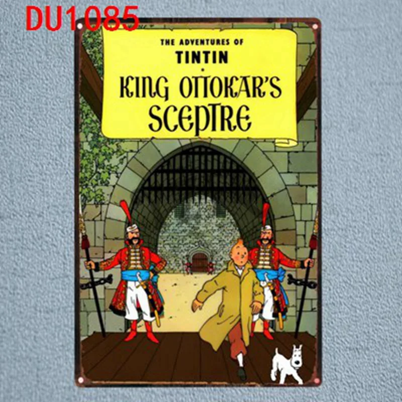 Тинтин C Книги по искусству Ун Олово Признаки металлическая пластина стены паб комнаты малыша дома Книги по искусству вечерние Декор Винтаж железа плакат куадрос DU-1048 - Цвет: DU1085