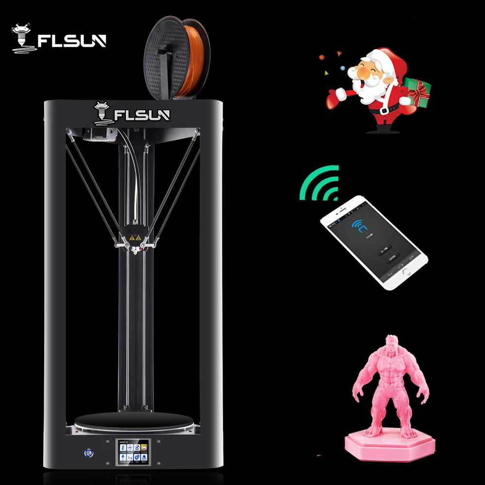 2019 NEW 3D Printer Kossel Flsun QQ S Auto Leveling