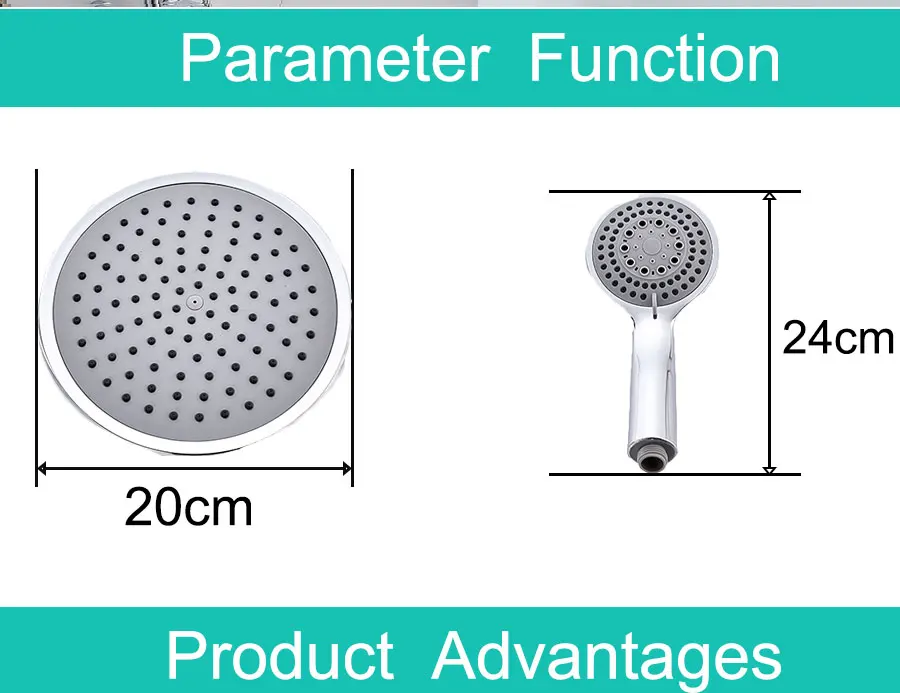 JIKU, 3 режима, АБС-пластик, душевая головка для ванной, большая панель, круглая, хромированная, дождевая насадка, водосберегающая, классический дизайн, G1/2, дождевая насадка для душа