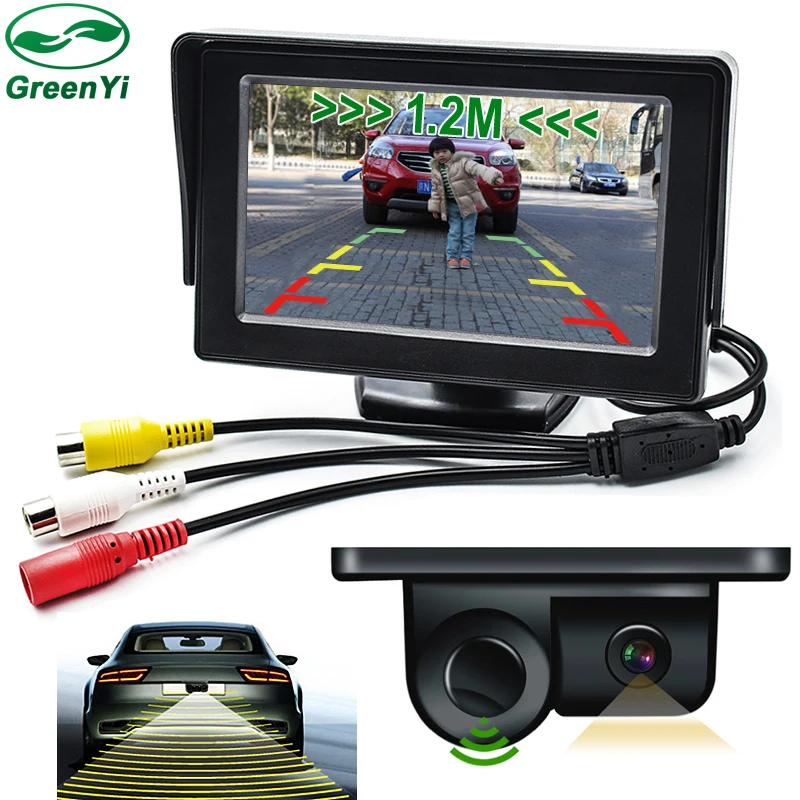4.3/" Display Monitor Car Parking Reversing Radar Rear View Camera Alarm System