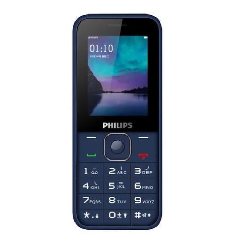 Телефон Philips E258S с клавиатурой MTK, 2,4 дюйма, 1050 мА/ч, аккумулятор, fm-радио, Поддержка карт памяти до 16 ГБ, две sim-карты, 2G, GSM телефон - Цвет: Синий