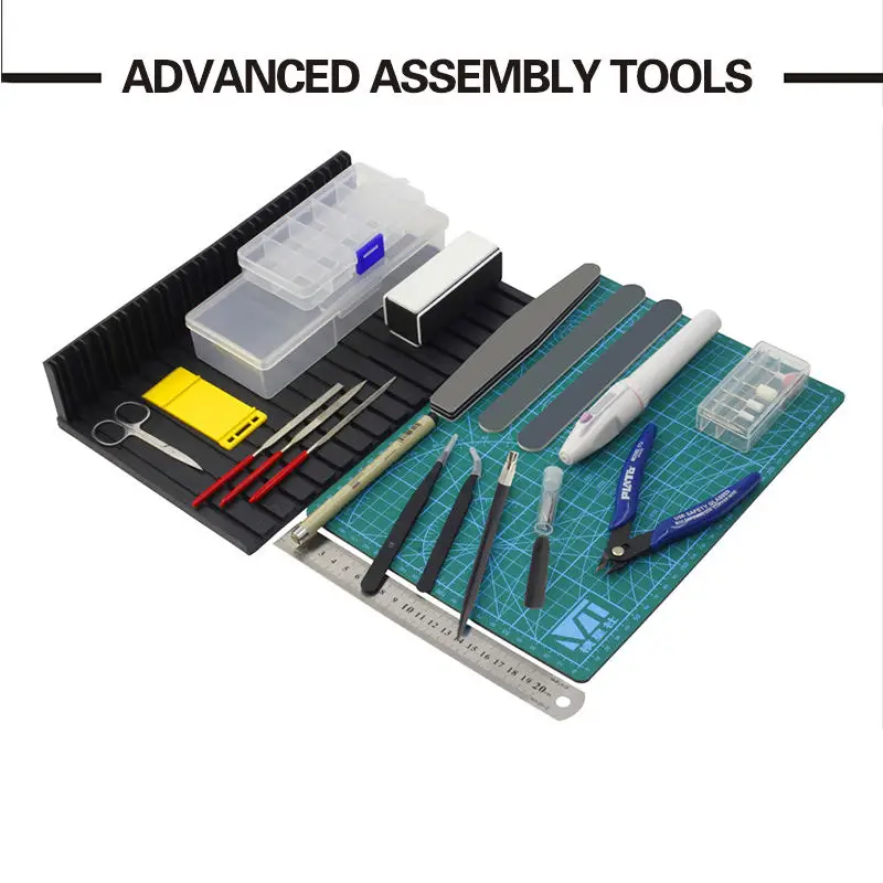 

Model Building Tools Set Military Model DIY Accessories Grinding Cutting Polishing Tool Set for Gundam Assembly Model Tool Set