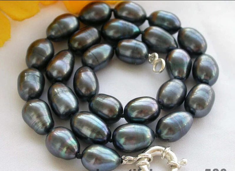 17&quot 15mm black rice freshwater pearl necklace AAA | Украшения и аксессуары