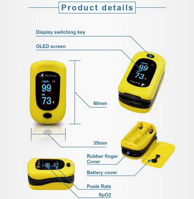 Medical Nail Type Oximeter Pulse Oximeter Pulse Rate Instrument Of Waterproof And Shockproof
