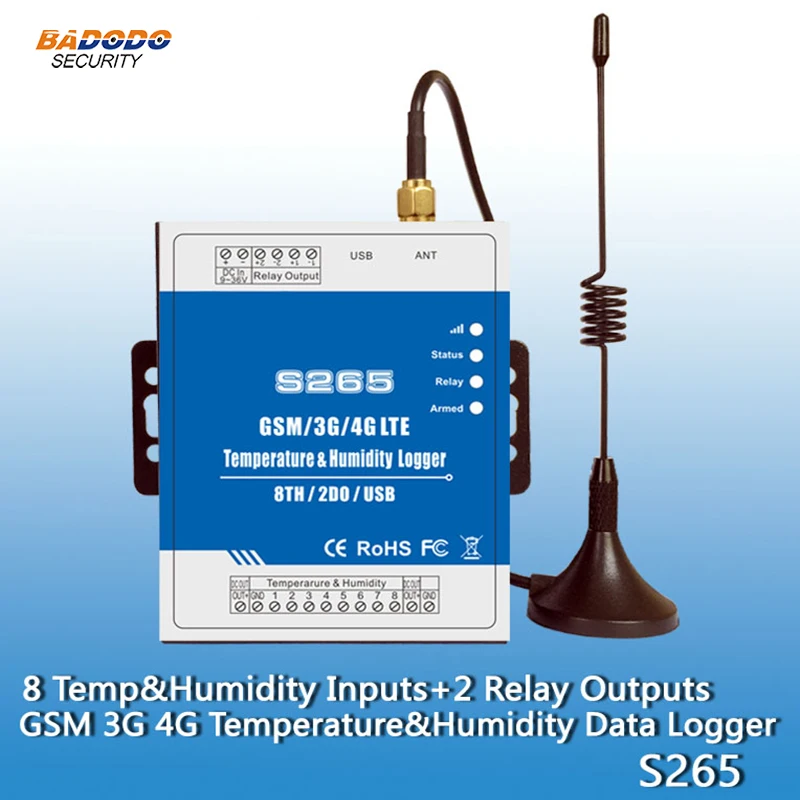 GSM 3G 4G S265 real-time temperature humidity monitoring alarm data logger unit for Oil pump warehouse hospital | Безопасность и