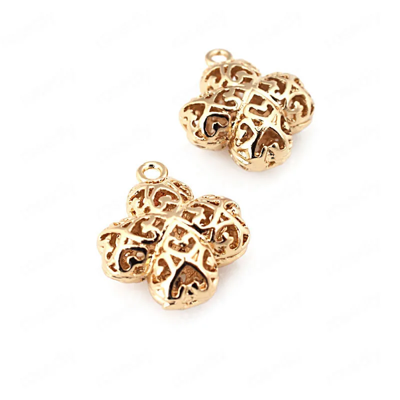 

6PCS 19x16MM 24K Champagne Gold Color Plated Brass Hollow Cross Charms Pendants High Quality Diy Jewelry Accessories
