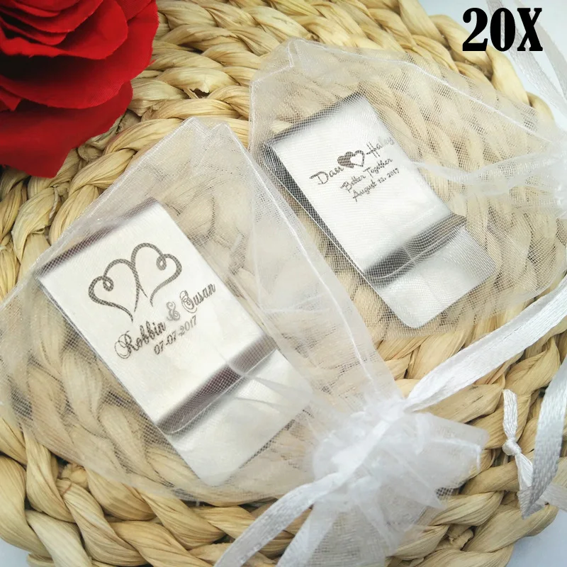 

personalized wedding gifts,New high quality stainless steel money clip with organza bag