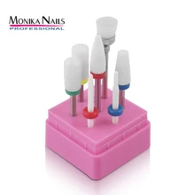 

Monika Nail Drill Bits Set 7PCS Ceramic Nail File Bit Manicure Pedicure 3/32" Safety Cuticle Clean Gel Remove