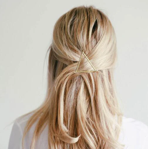 Hair Clip Fashion Metal Leaf Hair Clip Barrettes Hairpin Barrette Hair Claws Women Girls Trend Charm Moon Round Triangle