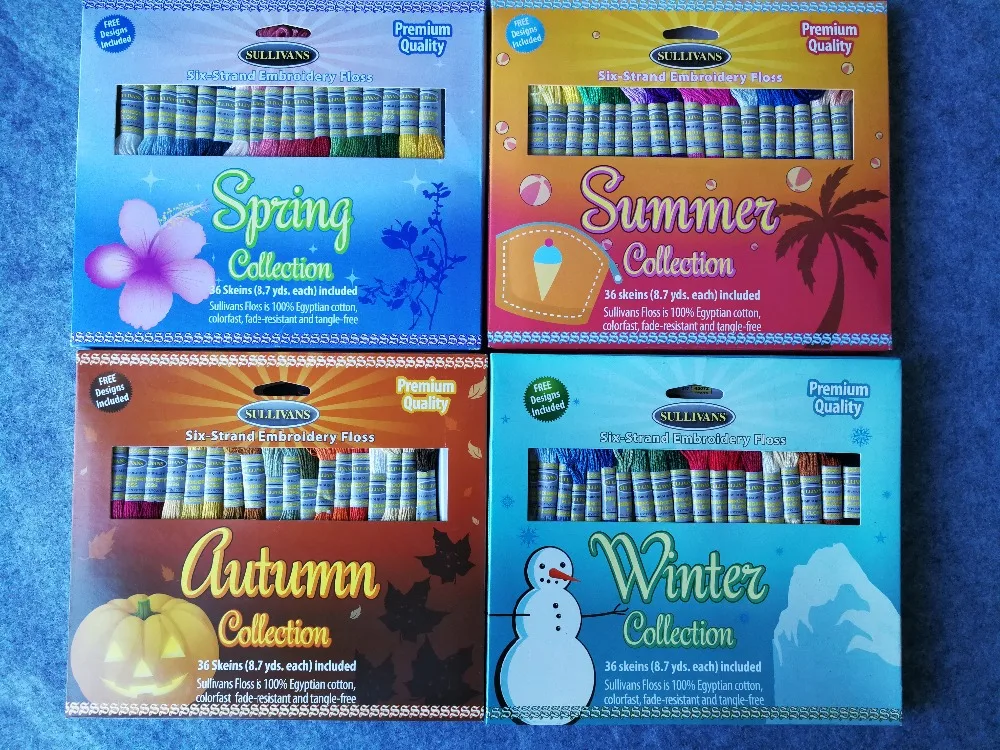 

Seasons Collection Cotton Embroidery Floss 40 Different Colors per Pack 8.7Yards Cross stitch 6 strands Ture Egyptian Cotton