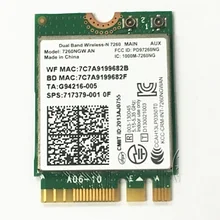 SSEA для Intel Dual Band Беспроводной-N 7260 в 7260NGW NGFF 802.11AN WI-FI Bluetooth BT4.0 карта для HP SPS 717379-001 аккумулятор большой емкости
