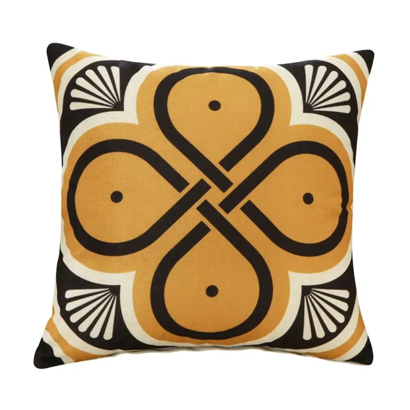 Housse de coussin imprimé géométrique
