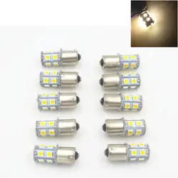 10X теплый белый автомобиль на колесах 1156 BA15S P21W 13 SMD 5050 светодиодный Резервное копирование Обратный сигнальные лампы