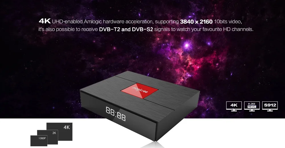 Magicsee C400 плюс Смарт ТВ Box Amlogic S912 Octa Core 4 K смарт-ТВ коробка DVB-S2 DVB-T2 кабель двойной Wi-Fi Декодер каналов кабельного телевидения для Android