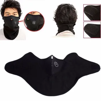 

LEEPEE Motorcycle Bicycle Face Mask Thermal Fleece Balaclava Hood Police Swat Ski Bike Warmer Winter Fleece Black Mask