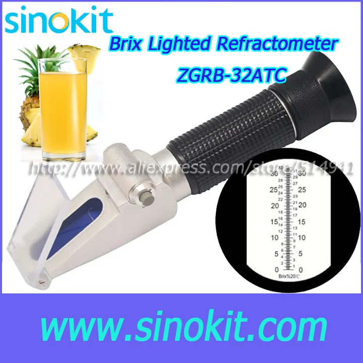 

Free Shipping LED Lighted 0-32%Brix Refractometer - ZGRB-32ATC