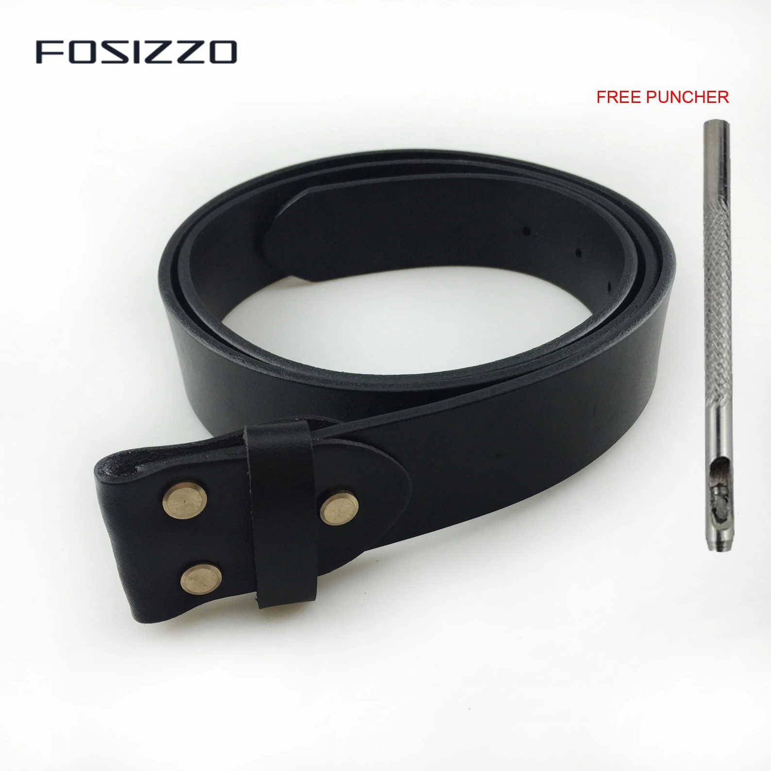 

FOSIZZO Leather Belt Strap 100% Genuine Leather Western Scrollwork 1.5" Wide with Snaps
