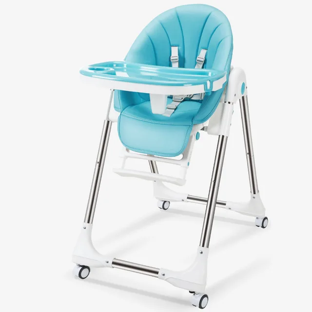 Upgrade With Wheels Newborn Baby Chair Portable Infant Seat Adjustable Folding Baby Dining Chair