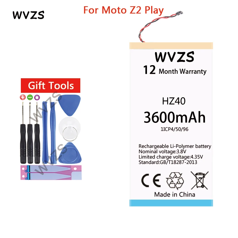 

wvzs 3600mAh Battery HZ40 For Motorola Moto Z2 Play, Moto Z2 Play Dual SIM Battery XT1710-06, XT1710-08, XT1710-09, XT1710-11