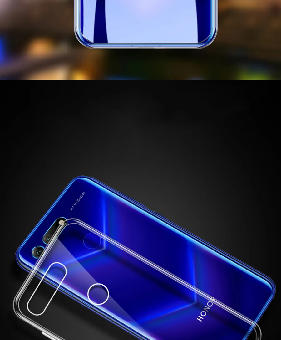 Soft TPU Silicone Phone Case for Huawei Honor View 20 V20 Transparent Back Cover Shell 360 Protective Shockproof View20 6.4 Capa