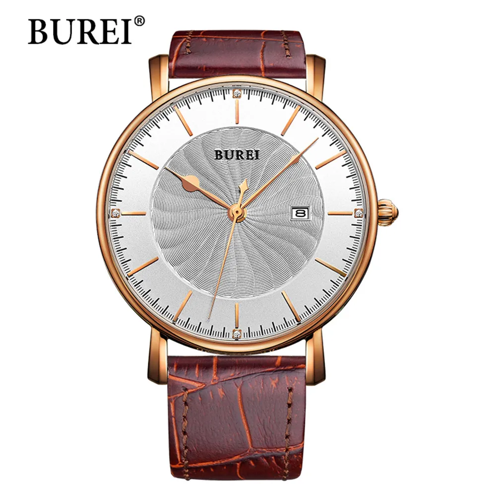 

Luxury Brand BUREI Leather Watches Men Waterproof Fashion Casual Sport Quartz Watch Business nomo Wristwatch Relogio Masculino