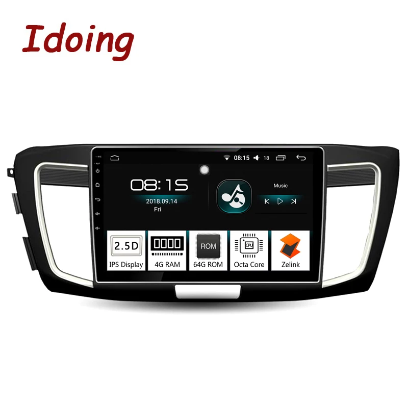 Perfect Idoing 10.2"4G+64G Octa Core Car Android 8.0 Radio Multimedia Player For Honda Accord (9 generations) GPS Navigation and Glonass 1
