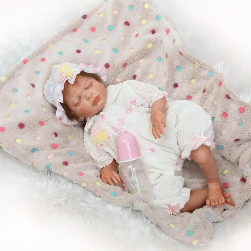 

Pursue 20"/50 cm Sleep Realistic Reborn Silicone Baby Dolls for Sale Hair Rooted Lifelike Newborn Baby Doll Kids Girls XMAS Gift
