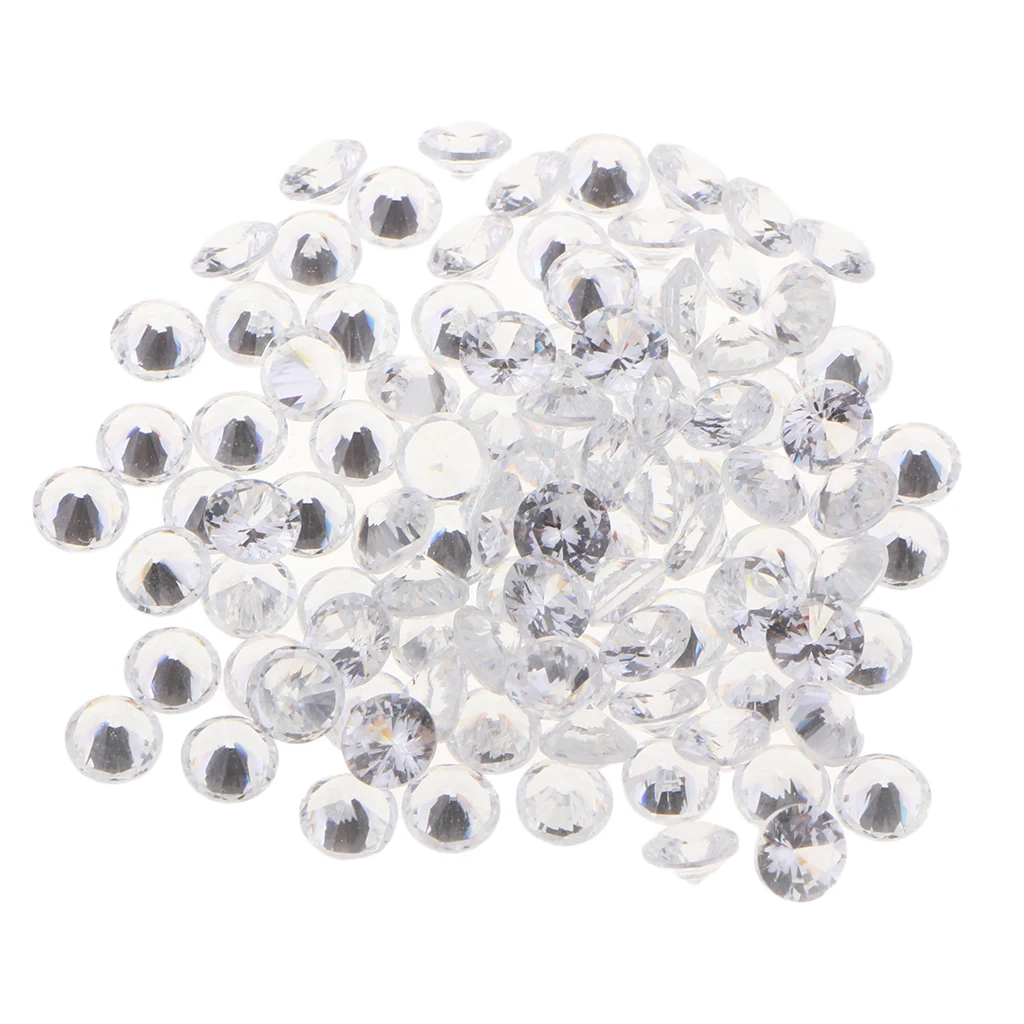 100pcs Zircon Diamond Crystal Faceted Loose Spacer Beads DIY Wedding Party 4mm Jewelry Charms Pendants Decorations
