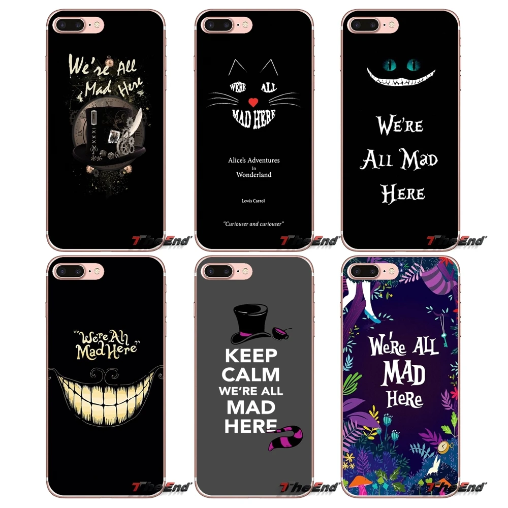 

For Xiaomi Redmi 4 3 3S Pro Mi3 Mi4 Mi4i Mi4C Mi5 Mi5S Mi Max Note 2 3 4 We all mad here Alice in Wonderland Case