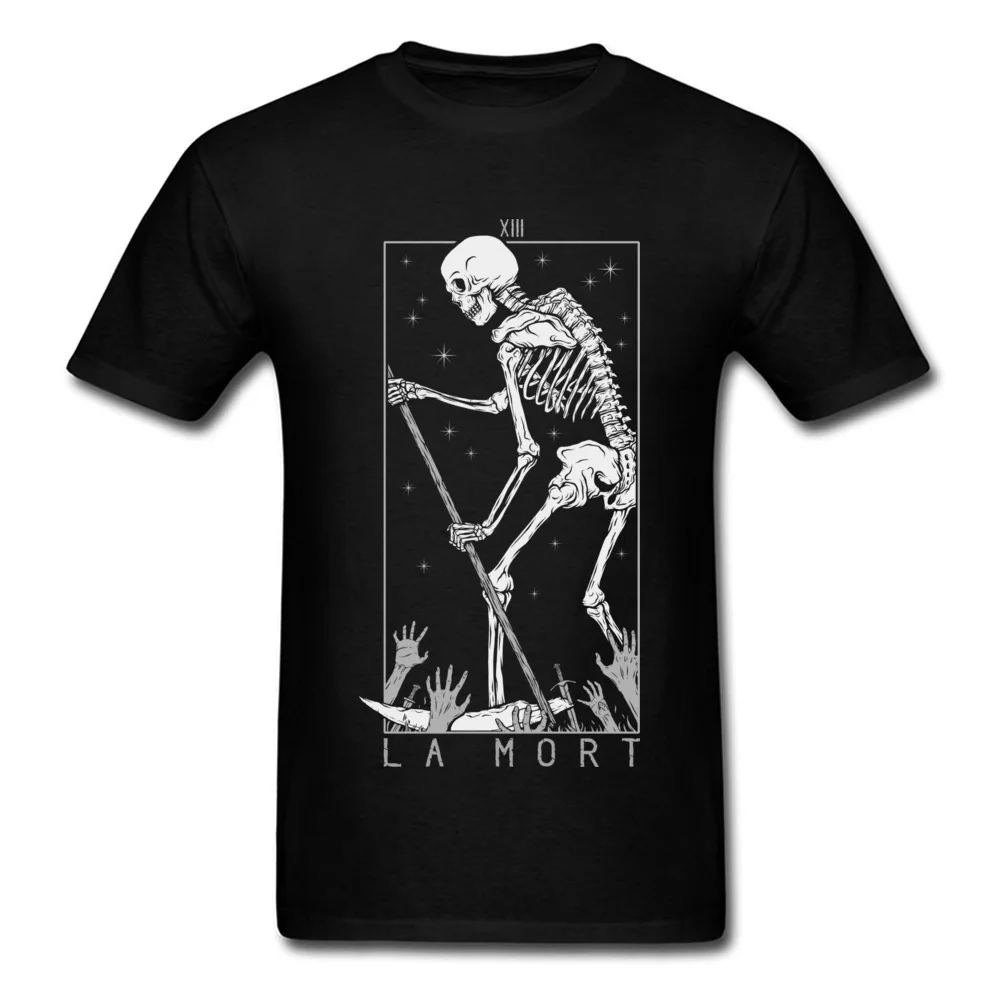 La Mort Fitted Short Sleeve Printed On T Shirt 100% Cotton O-Neck Men Tops & Tees comfortable Sweatshirts Father Day La Mort black