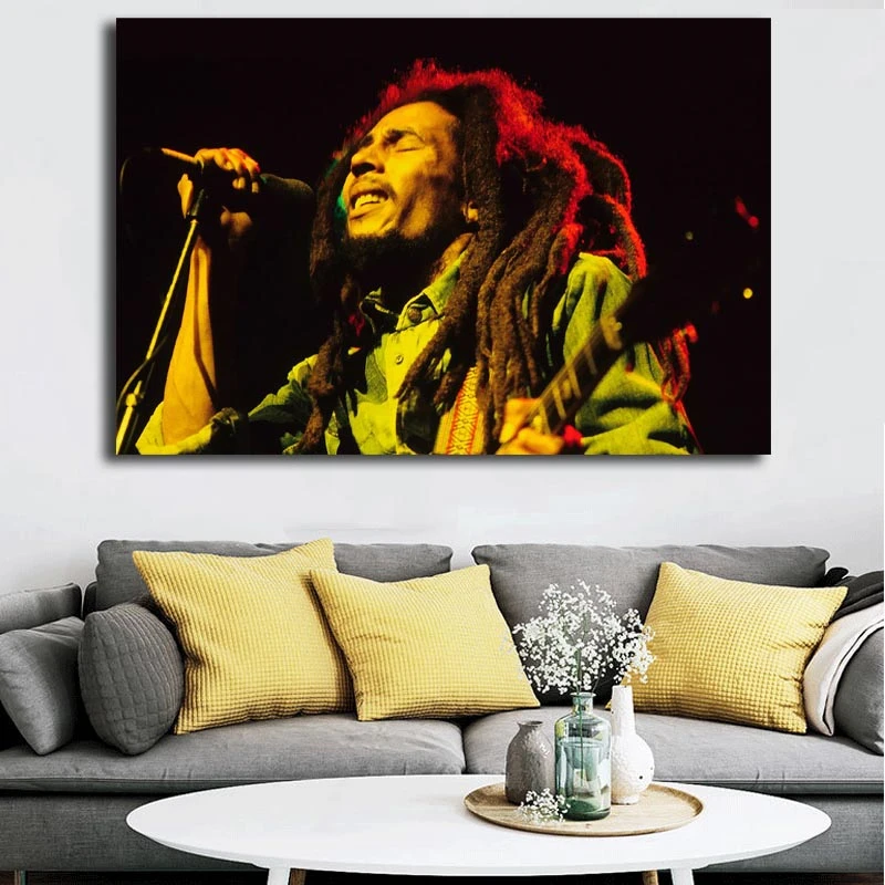 

Reggae Bob Marley At Concert Wall Art Canvas Posters Prints Painting Wall Pictures For Office Bedroom Modern Home Decor Artwork